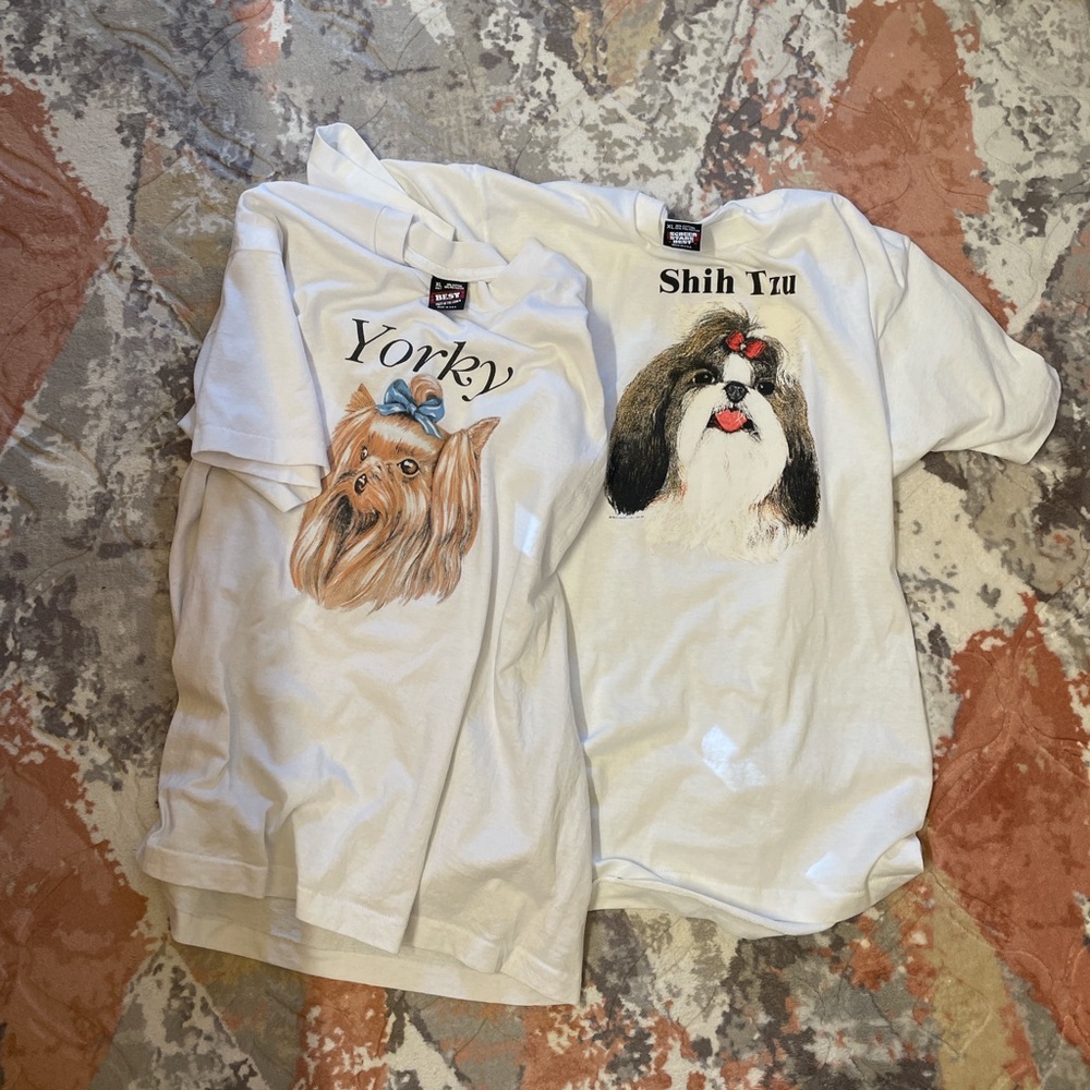 Shih Tzu & Yorki Dog Big Face T Shirt XLarge.